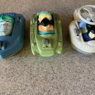 Lot of 3 Captain Planet 1990 Burger King Toys / Flip Cars / Helicopter.