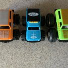 Lot of 3 1987 McDonald's Bigfoot Monster Truck Toys. Ford Bronco, Green, Orange