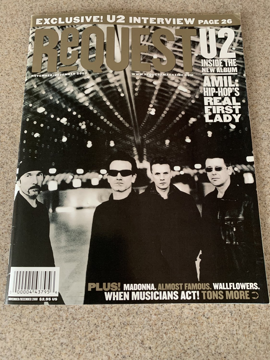 Request Magazine November/December 2000. U2 Cover & Interview, Bono & Edge