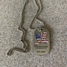 WWE Flag Logo Dog Tag Necklace (2005) Red White & Blue, USA, w/ Chain, Tags