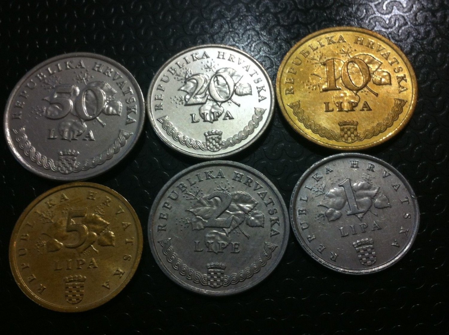 CROATIA FULL SET COINS LIPE- 50 LIPA, 20 LIPA, 10 LIPA, 5 LIPA, 2 LIPE, 1 LIPA !
