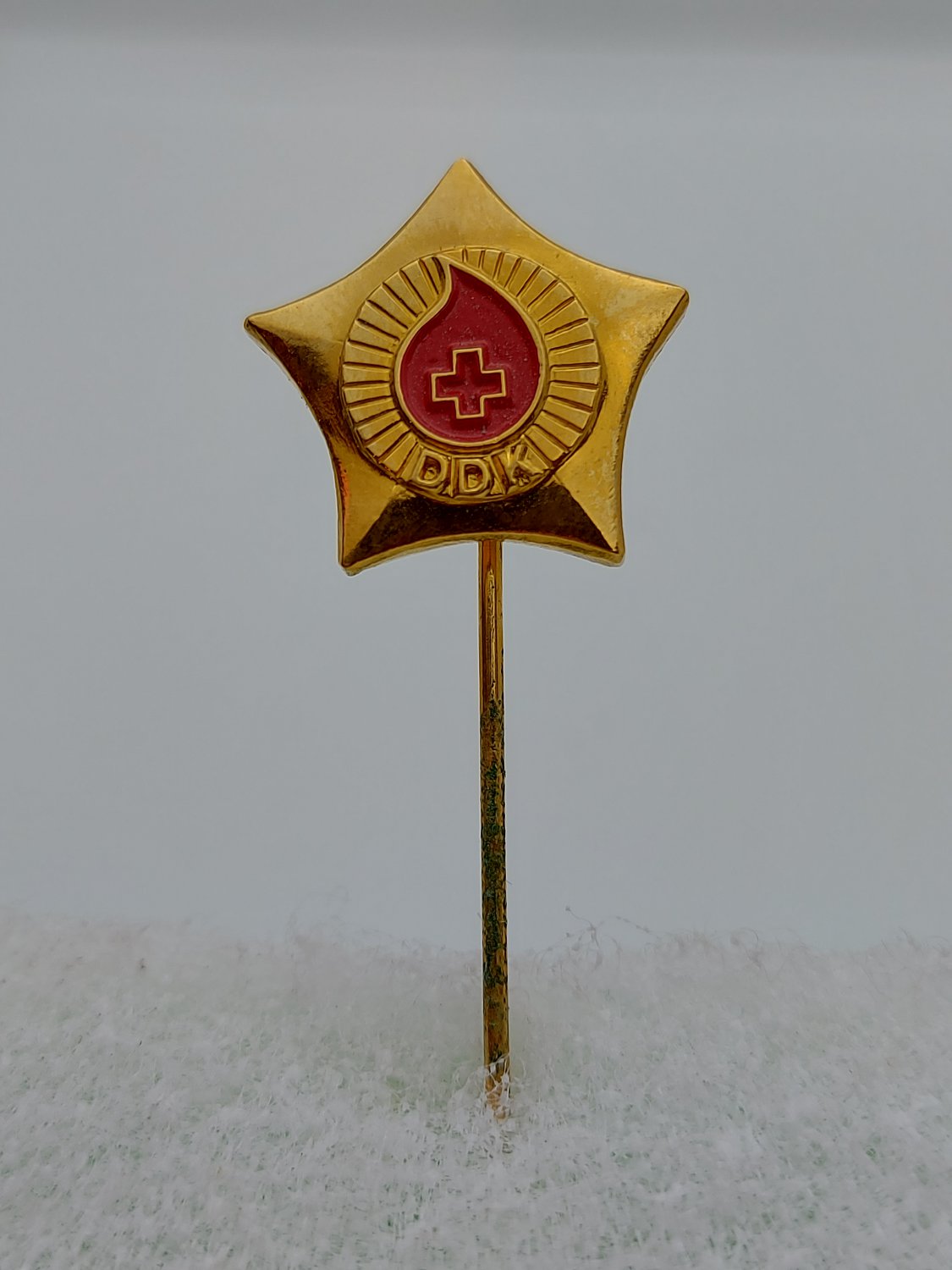 DDK, Red Cross, antique vintage pin, badge, Made in Croatia !
