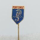 Slovenia ex Yugoslavia, Portoroz Portorose Coat of arms, blason roses, pin, badge