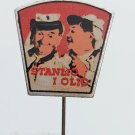 Laurel and Hardy Stars, Stan and Ollie, Yugoslavia editor vintage pin, badge, lapel !