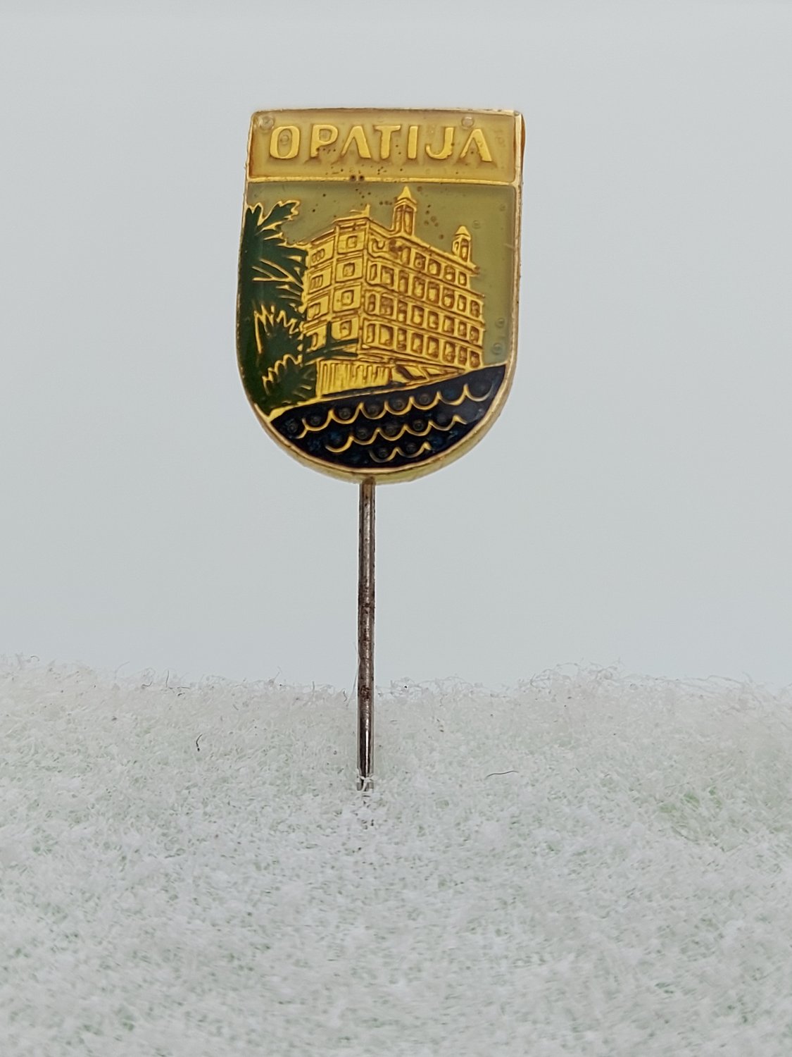 Opatija Coat of arms, Croatian antique pin, badge