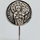 Black Madonna Croatia, holy vintage Catholic pin, badge Marija Bistrica 1970s !