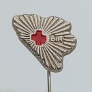Red Cross Blood Donation, Bosnia maps carte, vintage pin, badge, lapel !