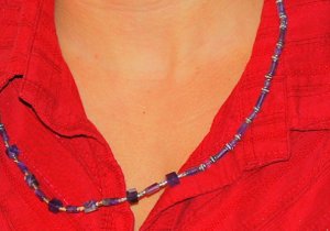 Amethyst tube necklace