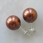 10mm Brown South Sea Shell Pearl Earrings FREE SHIPPING