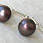 10mm Black Cultured Pearl Cuff Links - Sterling Silver