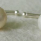 10mm White Cultured Pearl Cuff Links - Sterling Silver 10mm White Cultured Pearl Cuff Links - Sterling Silver