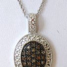 .30 CT Brown Diamond Pendant - Oval - Pave Detail