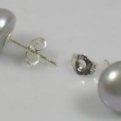 10-11mm Gray Cultured Pearl Sterling Silver Earrings 10-11mm Gray Cultured Pearl Sterling Silver Earrings