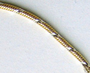 Italy Sterling Silver & Gold Braided Ankle Bracelet 9"