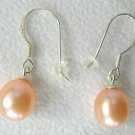 8-9mm Pink Freshwater Pearl Dangle Earrings 8-9mm Pink Freshwater Pearl Dangle Earrings