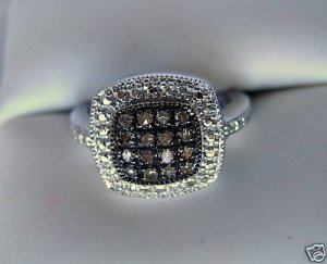 .20 CT Brown Diamond Ring - Pave Detail Design SZ 5