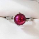 7.5-8M CULTURED WINE RED PEARL RING STERLING SILVER 7.5-8M CULTURED WINE RED PEARL RING STERLING SILVER