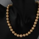 Golden Mother of Pearl Necklace Graduated 10-12mm 20" Golden Mother of Pearl Necklace Graduated 10-12mm 20"