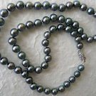 Steel Gray Cultured Pearl Necklace 14k Gold Clasp 17.5" Steel Gray Cultured Pearl Necklace 14k Gold Clasp 17.5"
