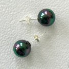 10mm Black Mother of Pearl Earrings
