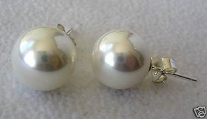 10mm White South Sea Shell Pearl Stud Earrings
