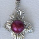Genuine Freshwater Cultured Red Wine Pearl Pendant