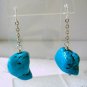 Genuine Turquoise Sterling Silver Dangle Earrings