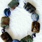 Agate Gemstone & Black Pearl Necklace Set