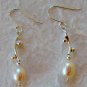 8-9mm White Pearl SS Necklace and Dangle Earrings Set