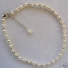 Cultured Pearl & Sterling Silver 8"-10" Ankle Bracelet Cultured Pearl & Sterling Silver 8"-10" Ankle Bracelet