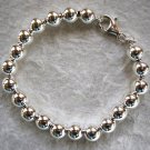 8mm Sterling Silver Bead Bracelet