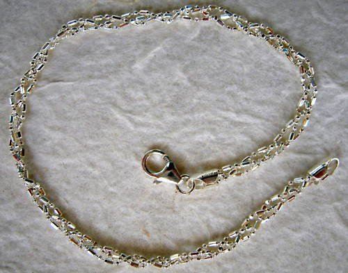 Italian Made Braided Sterling Silver Ankle Bracelet 9"