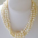 4-Strand Cream Cultured Pearl Sterling Silver Necklace