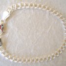 Italian Sterling Silver Charm Link Bracelet 7"