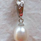 White Pearl Sterling Silver Pendant Enhancer