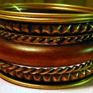 Antiqued Brass and Wood Fashion Bangle Bracelets Set Antiqued Brass and Wood Fashion Bangle Bracelets Set
