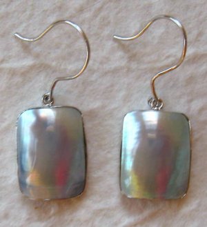 Blue Mabe Pearl Sterling Silver Earrings