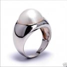 13mm White Mabe Pearl Sterling Silver .925 Ring Size 6