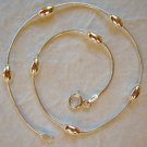 Italy Sterling Silver Oval Bead Ankle Bracelet 10" Italy Sterling Silver Oval Bead Ankle Bracelet 10"