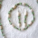 6-7mm White Pearl & Green Crystal Necklace Set 6-7mm White Pearl & Green Crystal Necklace Set
