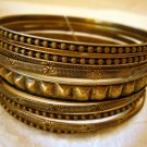 Antiqued Brass Fashion Bangle Bracelets Set