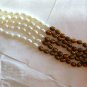 Brown and White Cultured Pearl Bracelet 5 Strands