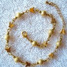 Goldtone Lazer Ball & Butterfly Anklet Multiple Sizes