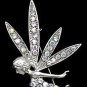 Silver Tone AB Crystal Fairy Pin Brooch