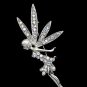 Silver Tone AB Crystal Fairy Pin Brooch