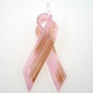 Murano Glass Breast Cancer Pink Ribbon Pendant
