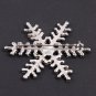 Silvertone Snowflake Rhinestone Brooch Pin