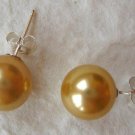 Mother of Pearl Champagne Earring Sterling Studs - 10mm