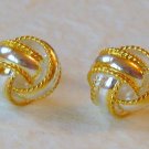 Two-Tone Sterling Silver 10mm Love Knot Stud Earrings