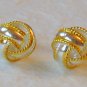 Two-Tone Sterling Silver 10mm Love Knot Stud Earrings